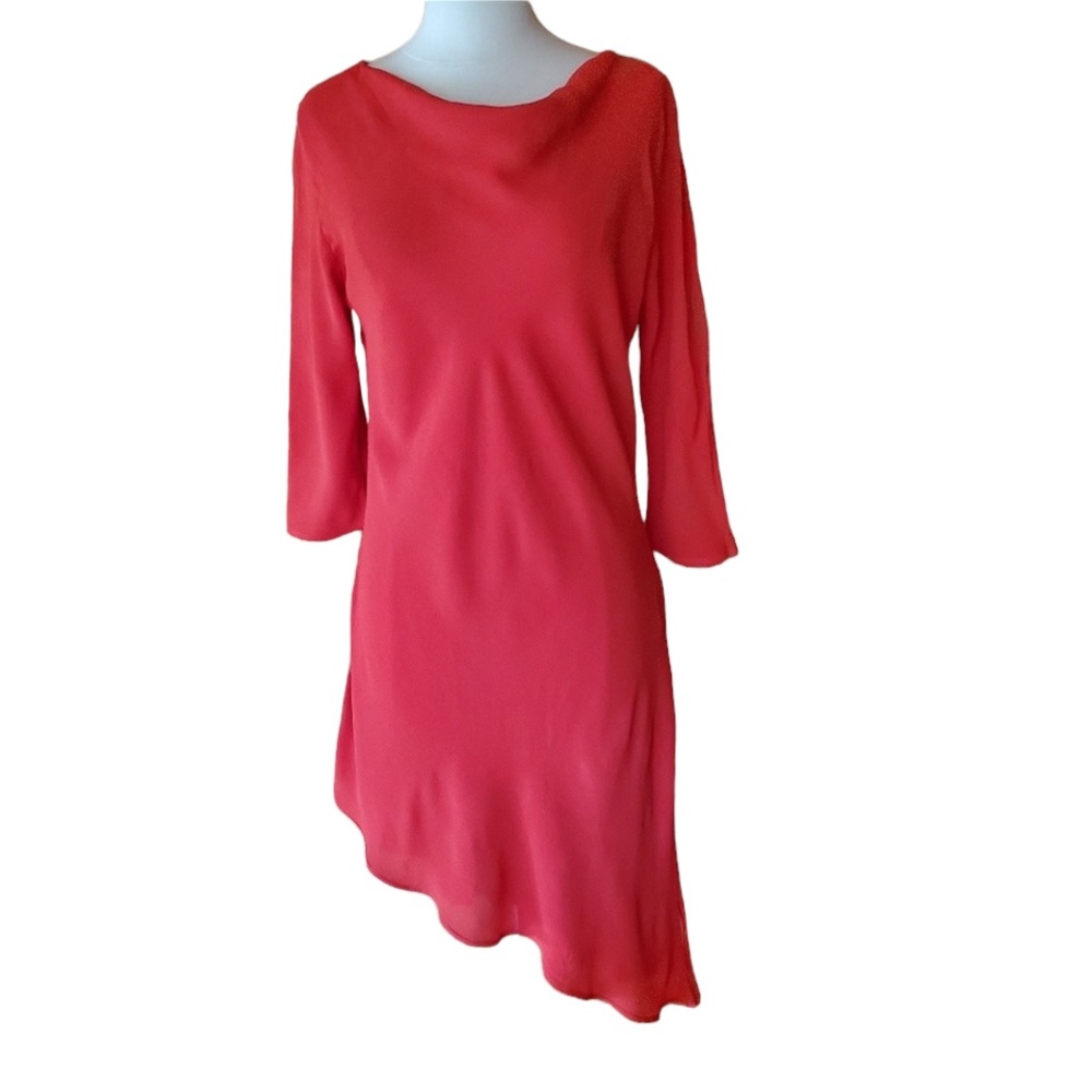 1980s David Dart Red, 100% Rayon, Dress
